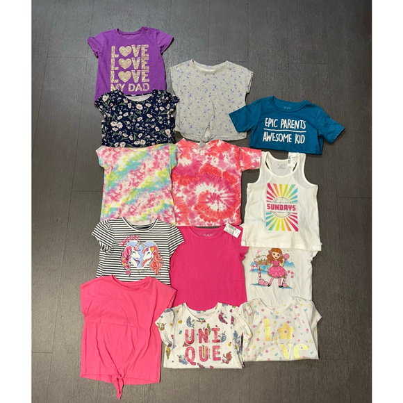 Lot of 13 Girl Size 4T Clothing Bundle Short Sleeve Summer Spring 2 NWT items - Picture 1 of 8